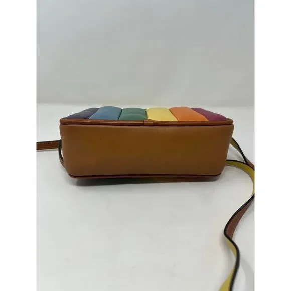 Coach Turnlock Clutch 20 with Rainbow Quilting C4700 Leather Crossbody - Picture 3 of 8